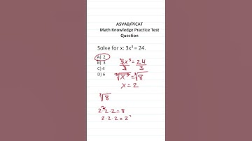 Solving Equations: ASVAB/PiCAT Math Knowledge Practice Test Question #acetheasvab with #grammarhero
