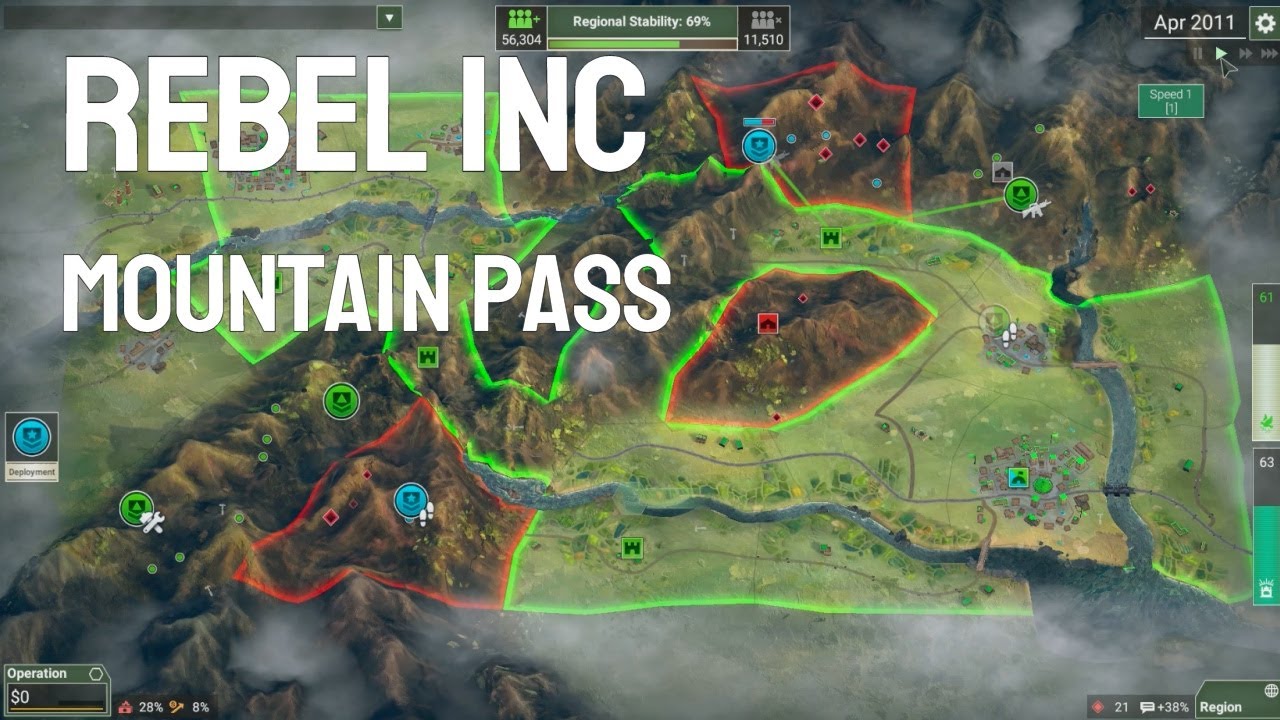 Rebel Inc Escalation gameplay - Mountain Pass map win (normal, no commentary)