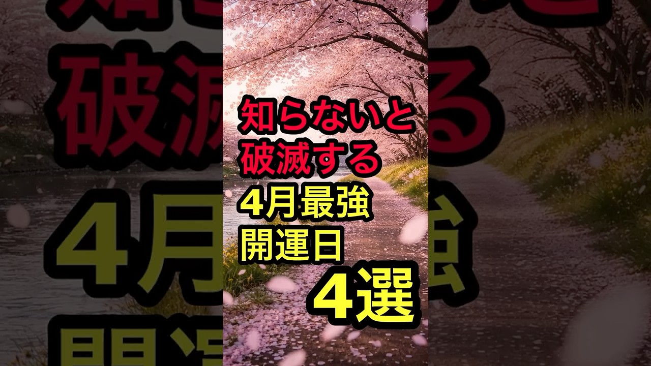 知らないと破滅する4月最強開運日4選 #神社 #願い事 #開運 #運気アップ #人生 #雑学 #スピリチュアル #金運 #占い #豆知識 #風水 #お金 #運勢 #開運日