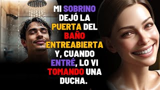 Mi Sobrino Dejó La Puerta Del Baño Entreabierta Y, Cuando Entré, Lo Vi Tomando Una Ducha.