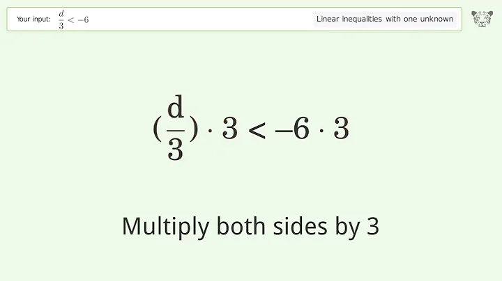 Solving Linear Inequalities: d/3 is Smaller Than -6
