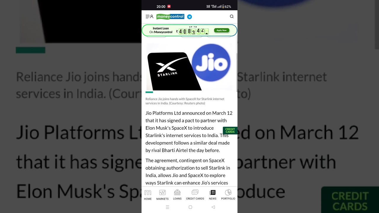 Jio signs deal with SpaceX to bring Starlink's internet services to India