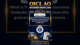 Insurance Ombudsman Explained 🔥 OICL AO Interview 2026 Most Expected Questions #shorts #oiclao2026