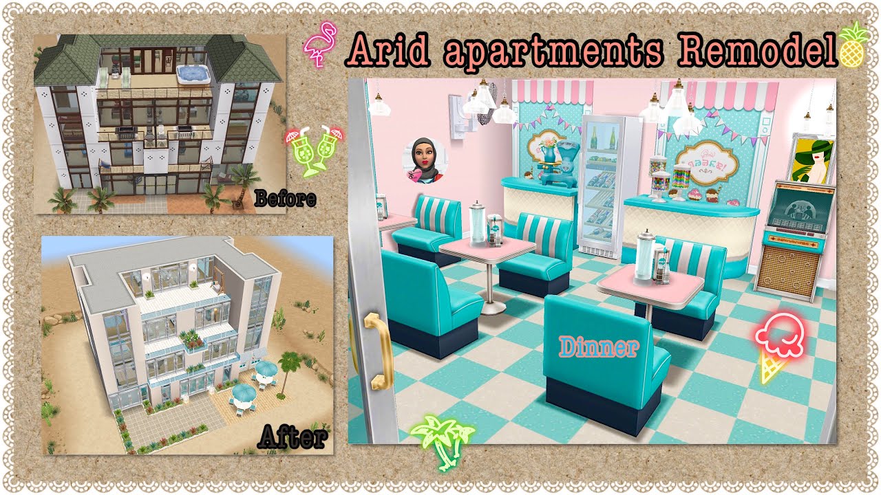 Sims Freeplay Arid apartments Remodel Diner AR tour YouTube