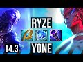 Ryze vs yone mid  comeback 700 games  na master  143