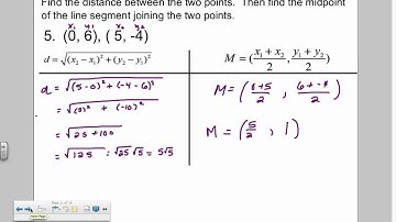 9.1 Distance and Midpoint Formulas