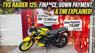 New Tvs Raider 125 cc Finance Details || Emi Down Payment || Easy Loan || Tvs Raide 125 Finance 
