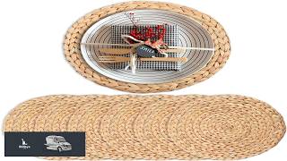 Round Placemats Set of 6 Boho Table Mats Set of 6 Woven