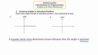 MathCamp321: Trigonometry - Angles and Their Measures