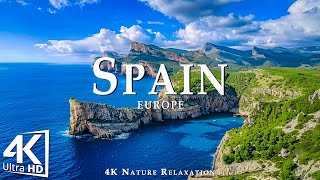 FLYING OVER SPAIN 4K Video UHD  Calming Piano Music With Beautiful Nature Video For Relaxation