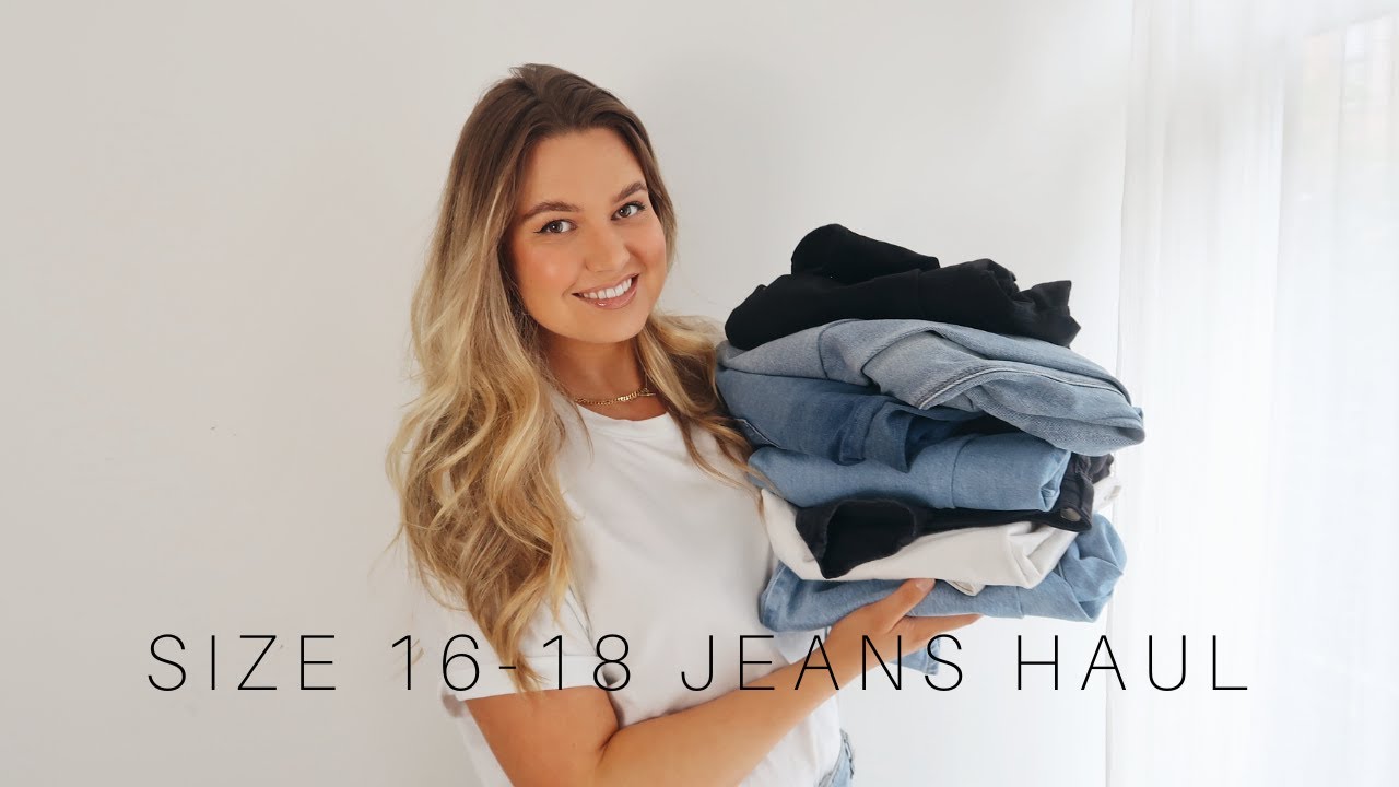 JEANS HAUL + TRY ON [Size 16-18] | ASOS H&M TOPSHOP LEVI'S AMERICAN EAGLE -  YouTube
