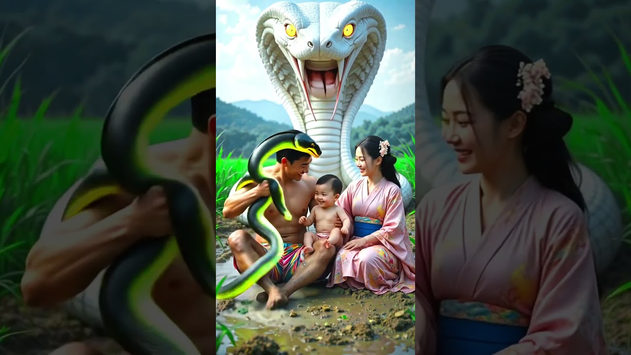 🤗evolution of animals: snake attack on sumo family 😍