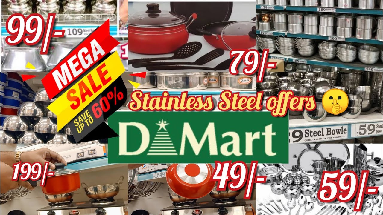 D Mart Latest Video || D Mart Stainless Steel Collection Sale || D Mart Kitchenware Collection Sale
