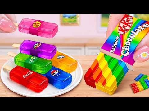🌈 Sweet Rainbow Jelly Pops 🍫 Amazing KITKAT Chocolate Recipe | Mina Sweet Baking