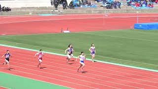 秋田市民陸上2023　女子100m予選　小笠原　20230423