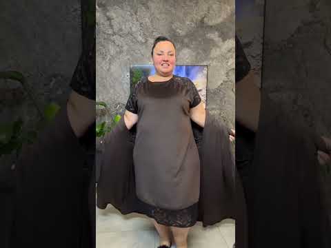 Жіночий комплект халат + сорочка великого розміру, еластичний велюр з мереживом, видео 1