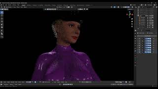 blender 4.4 test with Eevee and cycles with physics and particle effects on my Helen mesh
