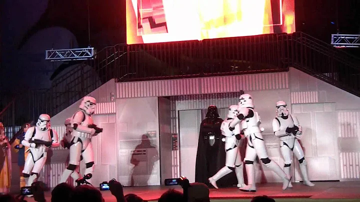 Darth Vader Boba Fett Dance like Michael Jackson to Smooth Criminal at Starwars Weekends 2012 Disney