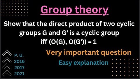 Show that the direct product of two cyclic groups G and G