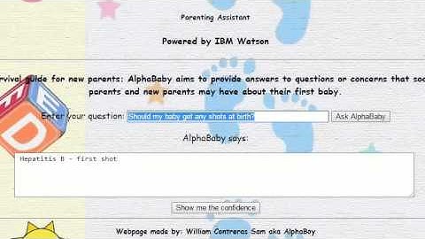 IBM Watson Demo 3: AlphaBaby