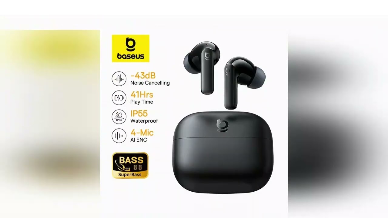 Baseus Bass EP10 NC -43dB Noise Cancelling ANC True Wireless Earbuds Bluetooth 6.0 In-Ear Wireless E