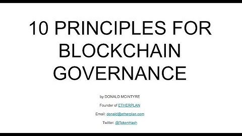 10 Principles for Blockchain Governance
