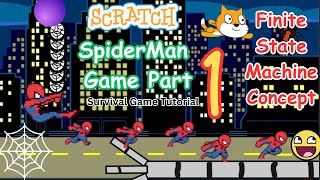 Spider man Survival Game In Scratch. Part 1 Tutorial Finite State Machine Concept screenshot 5