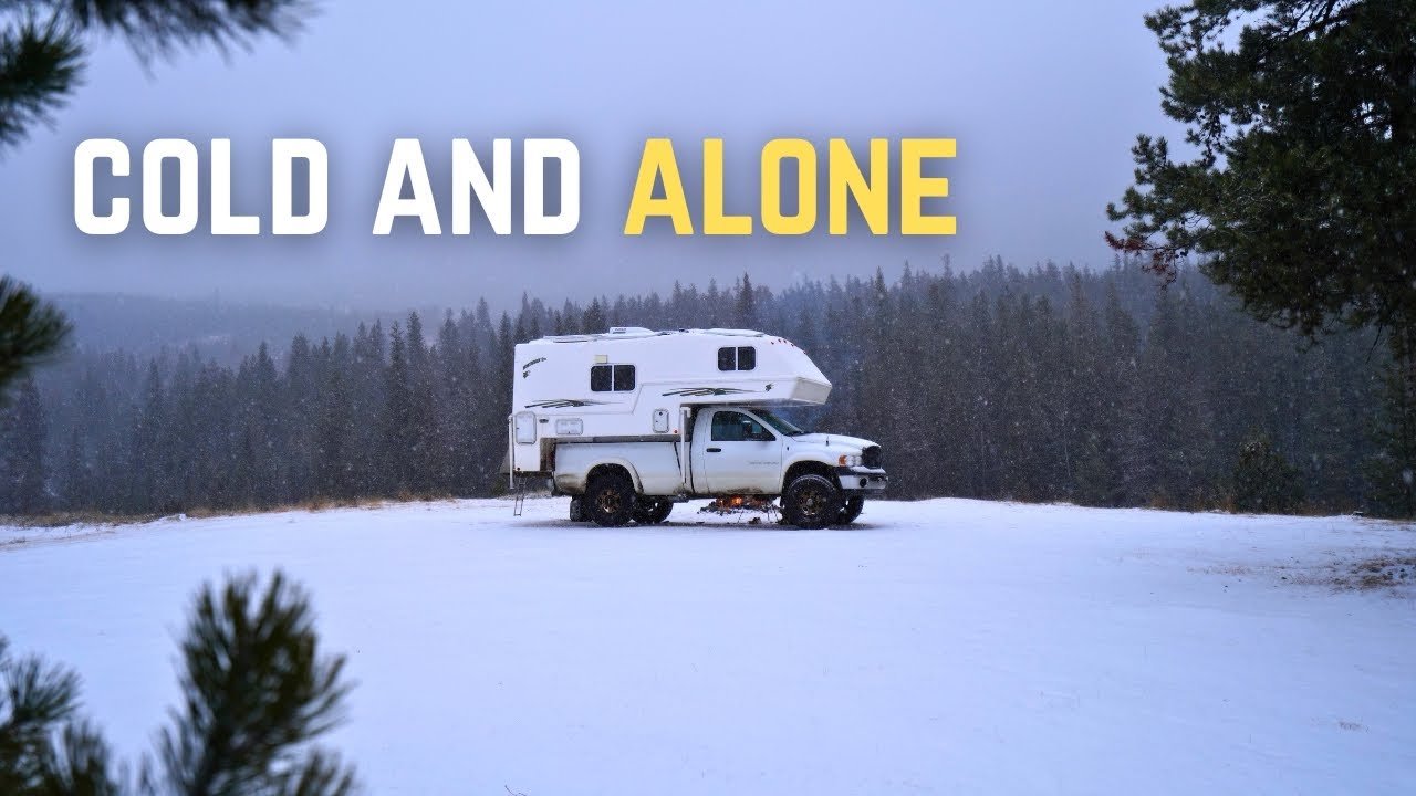 ⁣Winter In The Canadian Rockies Living In A Northern Lite Truck Camper