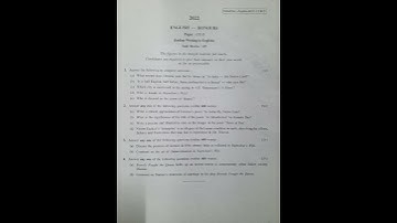 C.U English Honours CC3 ( Indian Writing in English ) 2022 Question Paper