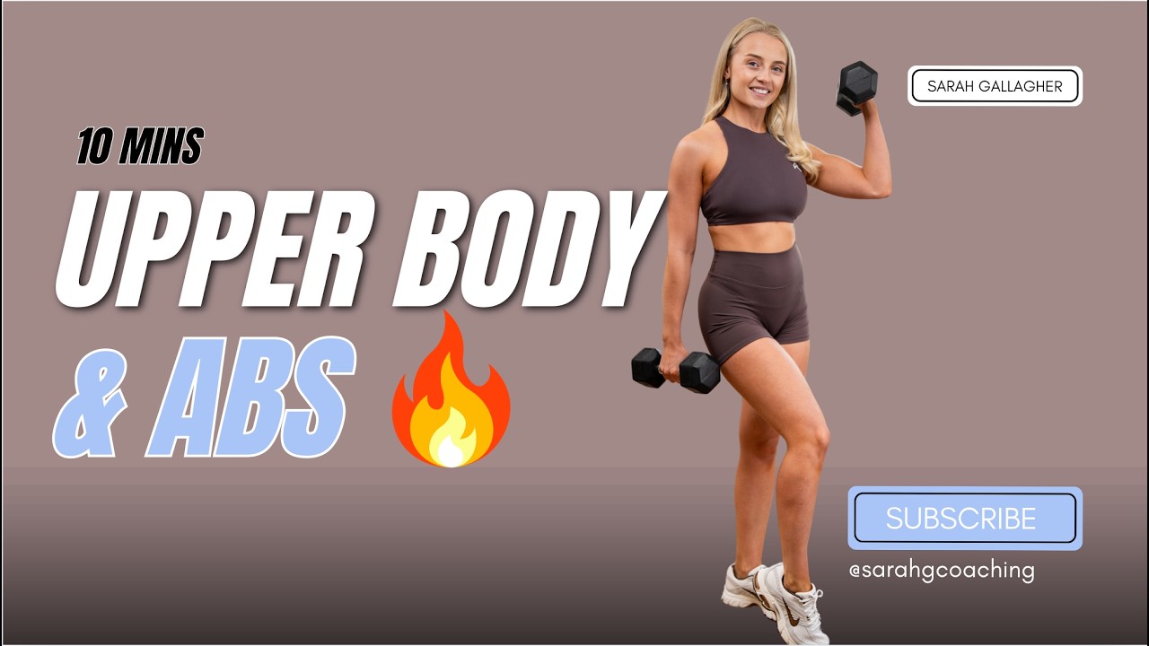 10 Minute Upper Body & Abs Dumbbell Workout | Quick At-Home Burn