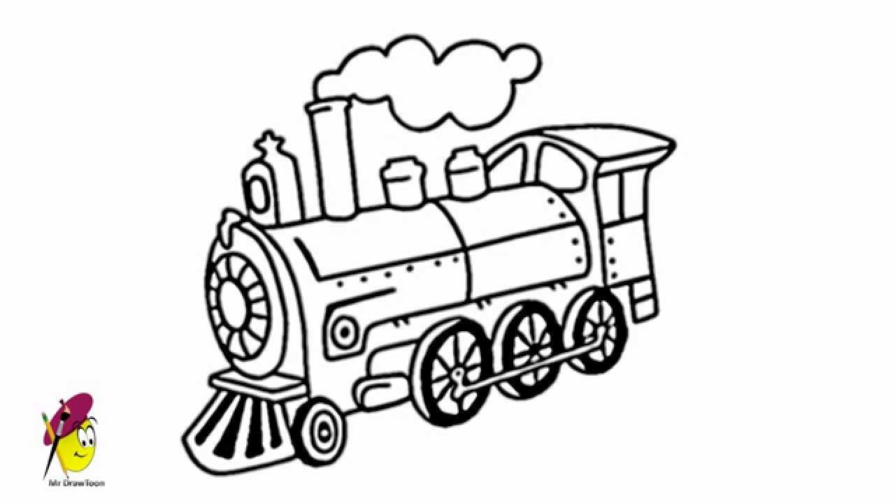 Locomotive - how to draw a Locomotive - How to draw train - YouTube