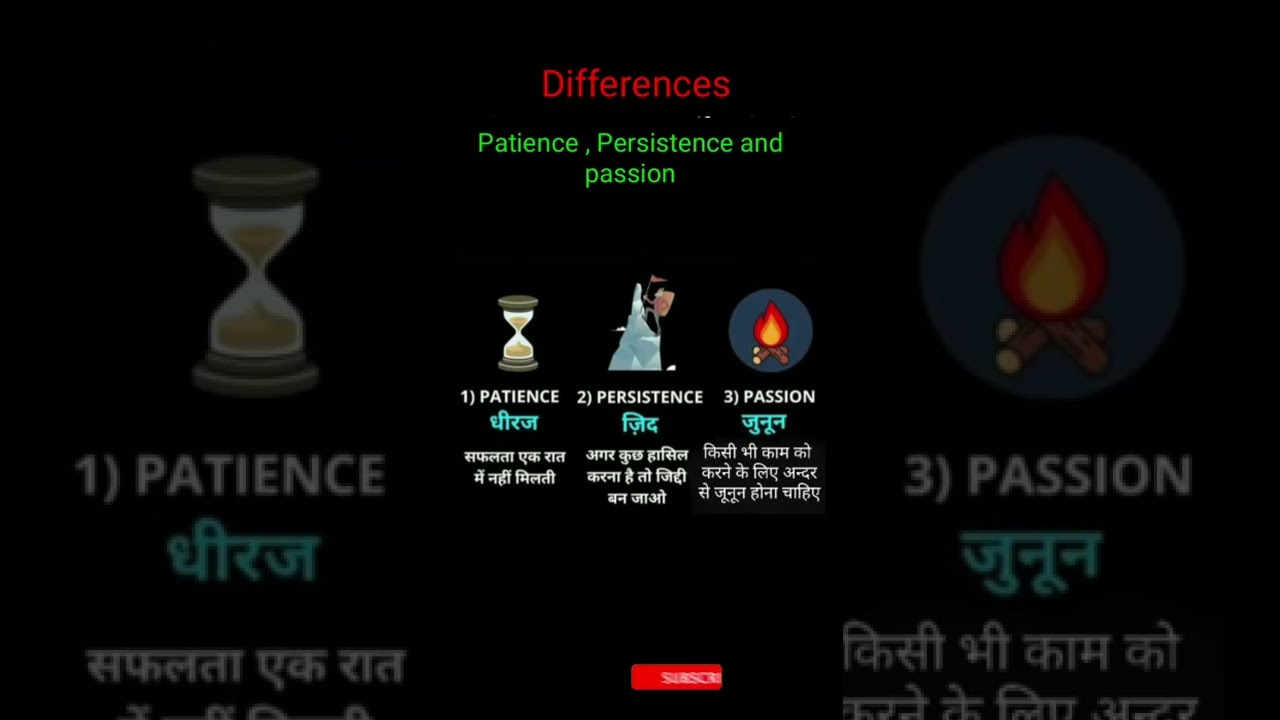 Difference Between Patience Persistence And Passion Shortsvideo Short