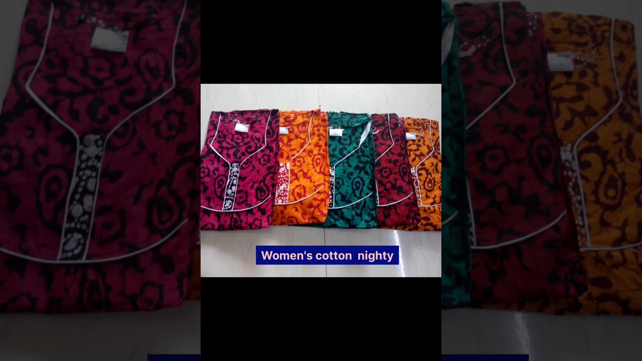 Trending Women's pure Cotton /60 inch length /printed nighty for Ladies 