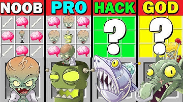 MINECRAFT BATTLE NOOB VS PRO VS HACKER VS GOD CRAFT PLANTS VS ZOMBIES Zomboss MINECRAFT TROLLING MAP