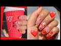 Red and clear nails | k_nails000