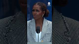 Michelle Obama pays tribute to Barack at opening of presidential center