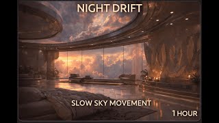 Night Drift — Clouds Moving Outside, Room Remaining Still (1 Hour)