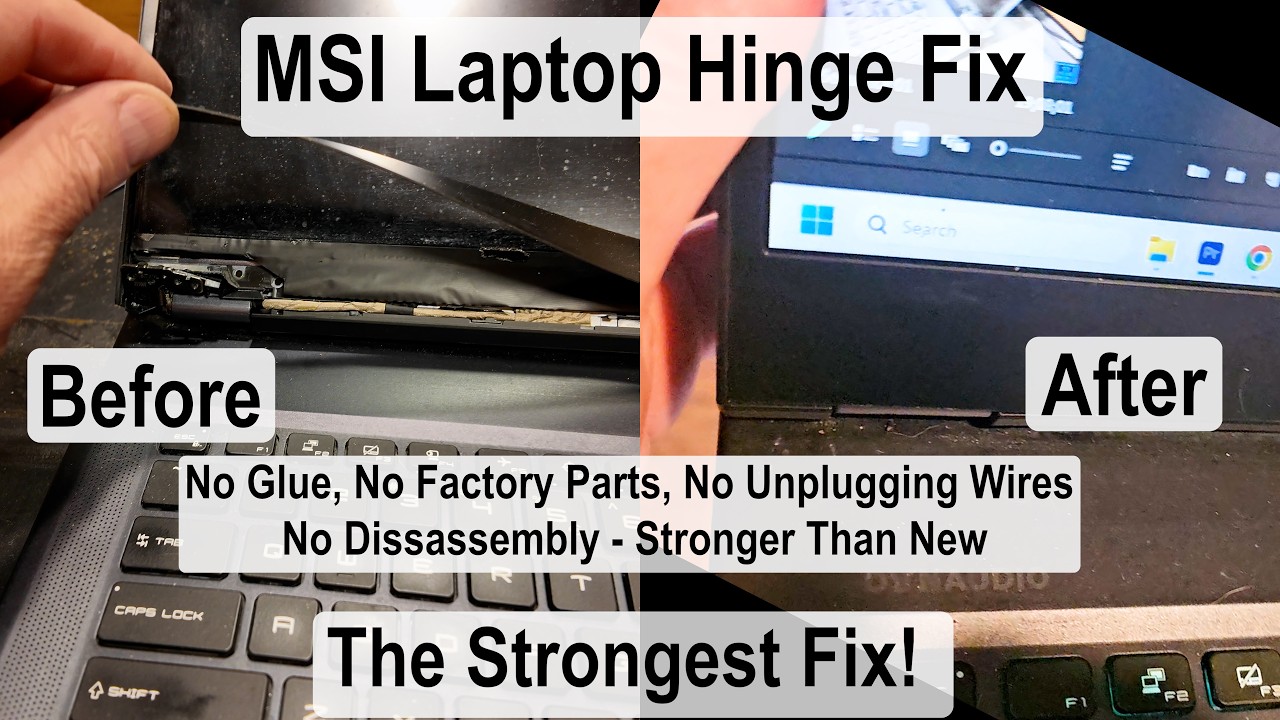 Easy Fix MSI Screen Hinge No Glue Stronger Than New - GE76 GE66