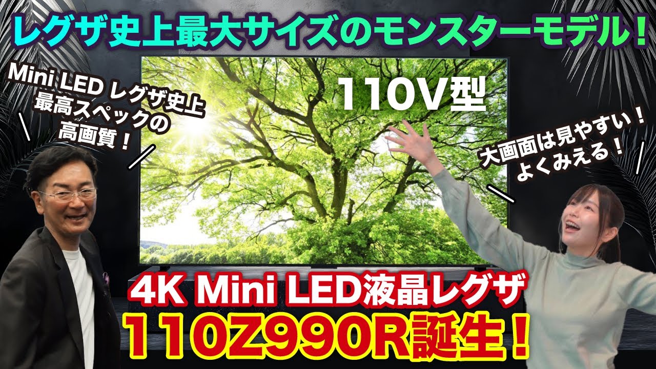 110V型で4万分割以上のエリアコントロールを実現！】4K Mini LED液晶