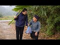 Homeless Girl and Old Lady Fighting the Storm Together