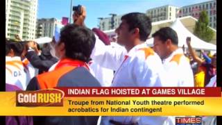 Indian flag hoisted at games village screenshot 3