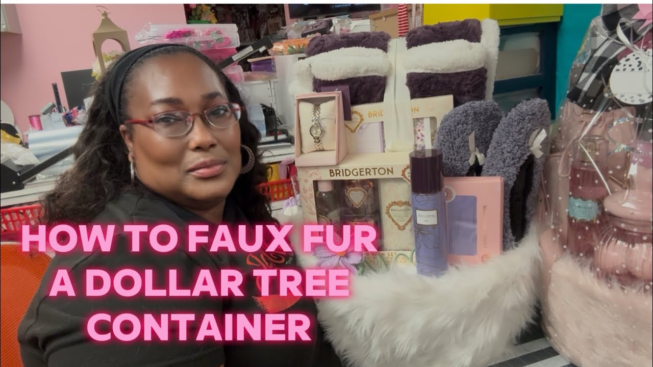 How To Faux Fur a Dollar Tree Container 