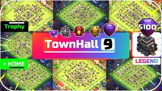Top 20 Th9 Legend Trophy Push Base Design With Link2023Clash Of Clans