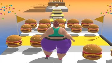 FUNNY FALLS AND FAILS - FAT 2 FIT 🍔🌭-All Levels Gameplay Android iOS Walkthrough