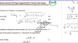 Co Ordinate Geometry O Levels Past Papers Part 2