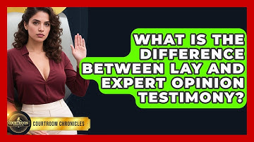 What Is The Difference Between Lay And Expert Opinion Testimony? - Courtroom Chronicles