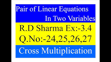 Class 10-R.D Sharma Solution_Ex:-3.4;Q.No-24 to 28_ Pair of linear equations with two variables..