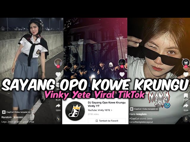 DJ SAYANG OPO KOWE KRUNGU VINKY YT VIRAL TIKTOK 2023 class=