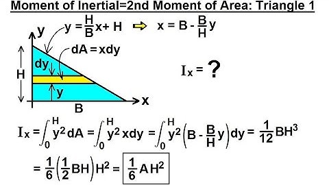 Mechanical Engineering: Ch 12: Moment of Inertia (41 of 97)  = 2nd Moment of Area: Triangle 1/3