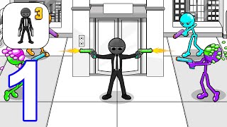 Gun Fu: Stickman 3 - Gameplay Walkthrough Part 1 The Tower/Classic Mode Level 1 - 14  (Android,iOS) screenshot 2